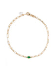 Emerald Drop Link Bracelet