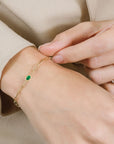 Emerald Drop Link Bracelet
