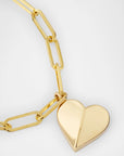 Folded Heart Link Bracelet