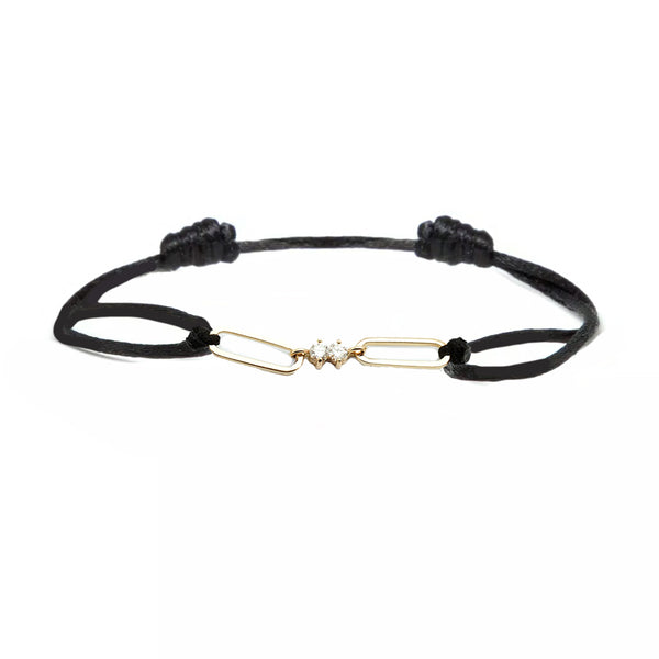 Adjustable Cord Bracelet - Diamond Link – POPPY FINCH