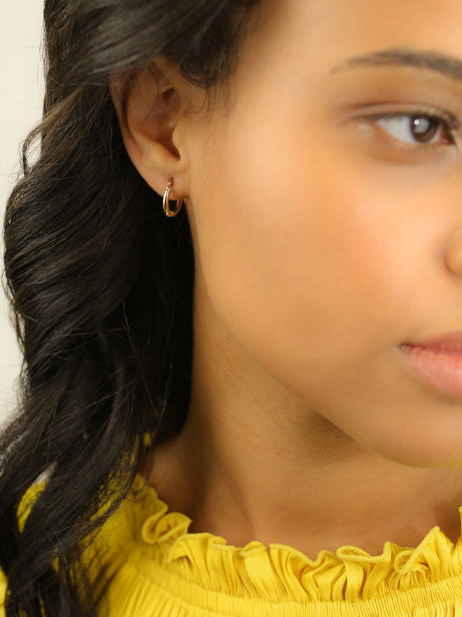 2mm Gold Hoop Earrings – POPPY FINCH
