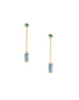 Emerald Aquamarine Dangle Earrings