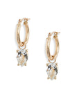 Gold Hoop Removable White Topaz Dangles