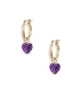 Gold Hoop Removable Heart Gem Dangles