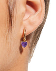 Gold Hoop Removable Heart Gem Dangles