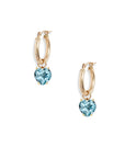 Gold Hoop Removable Heart Gem Dangles