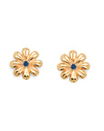 Gold Daisy Gem Stud Earrings