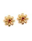 Gold Daisy Gem Stud Earrings