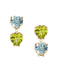 Duo Faceted Heart Gem Earrings