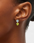 Duo Faceted Heart Gem Earrings