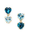 Duo Faceted Heart Gem Earrings