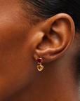 Duo Faceted Heart Gem Earrings