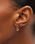 Duo Faceted Heart Gem Earrings