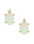 Oval Gem Diamond Stud Earrings