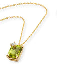 Emerald-Cut Gemstone Pendant Necklace