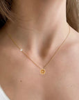 Gold Daisy Pendant Necklace