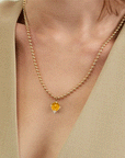 Large Citrine Diamond Necklace
