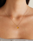 Oval Gem Diamond Pendant Necklace