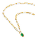 Emerald Drop Link Necklace