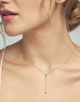 Baby Emerald Lariat Necklace