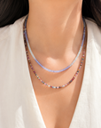 Aquamarine Tanzanite Beaded Necklace
