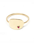 Oval Ruby Signet Ring