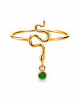 Serpent Gem Drop Ring