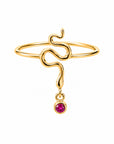 Serpent Gem Drop Ring