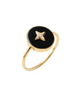 Onyx Diamond Star Ring
