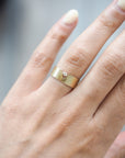 Diamond Gold Foil Tube Ring