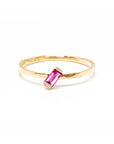 Slanted Baguette Ruby Ring