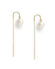 White Pearl Threader Earrings