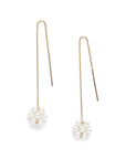 Pearl Flower Threader Earrings