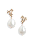 Baroque Pearl Gold Blossom Earrings