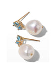 Oval Gem Baroque Pearl Earrings