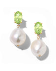 Oval Gem Baroque Pearl Earrings
