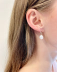 Hourglass Oval Pearl Earrings