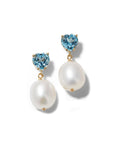 Gem Heart Oval Pearl Earrings