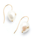 Oval Pearl Diamond Short Hook Earrings