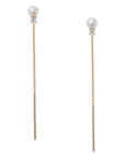 Petite Pearl Diamond Threader Earrings
