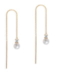 Petite Pearl Diamond Threader Earrings