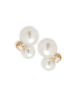 Double Pearl Gemstone Stud Earrings