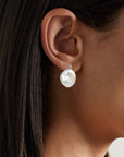 Petal Pearl Diamond Earrings