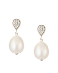 Pave Diamond Pearl Earrings