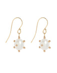 Gold Bubble Oval Pearl Drop Earrings