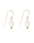Oval Pearl Trio Bead Hook Earrings