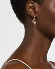 Hoop Earrings With Swirl Pearl Dangles