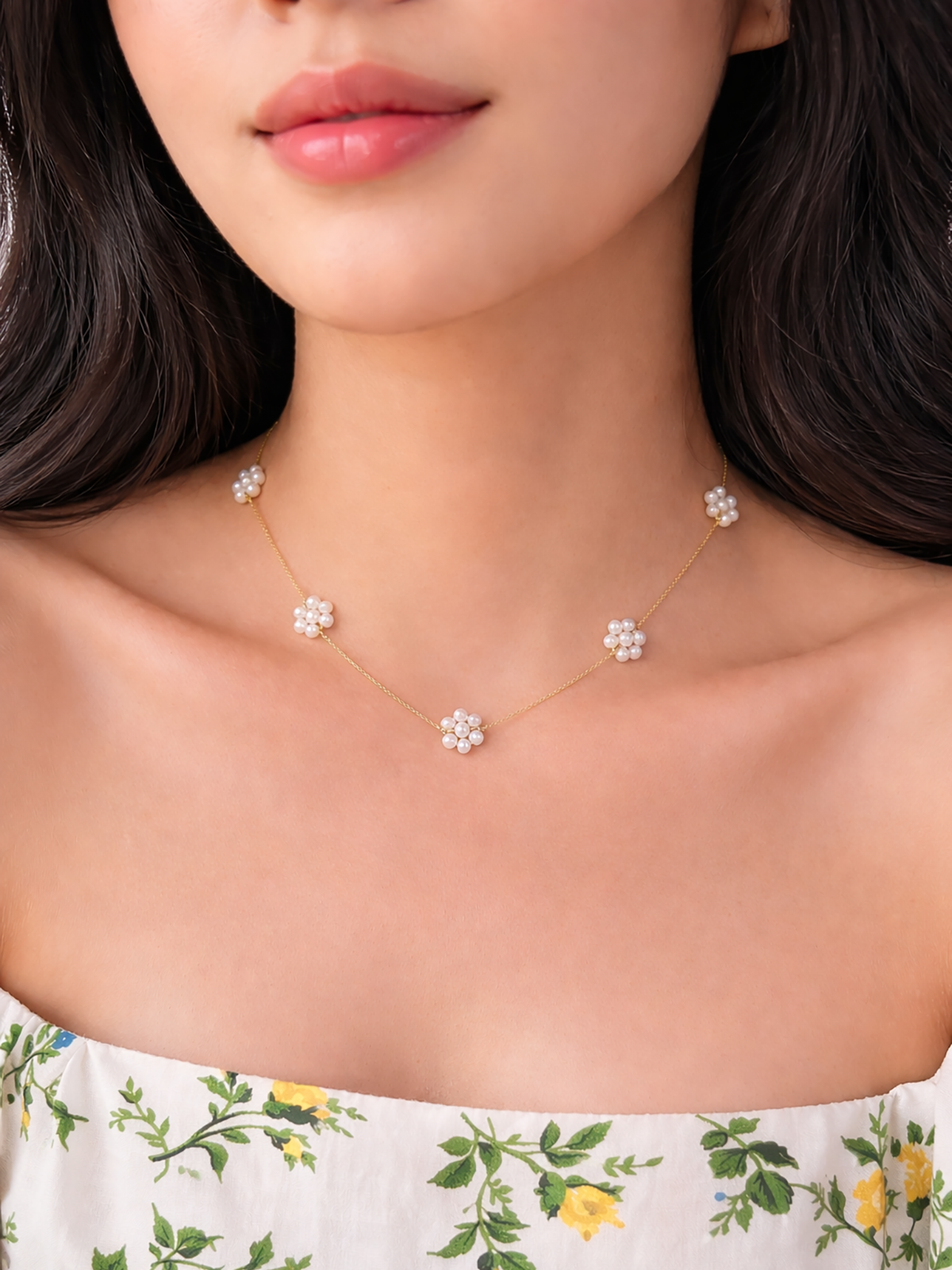 Pearl Flower Station Necklace – POPPY FINCH