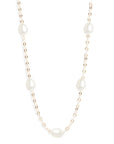 Oval Shimmer Spaced Pearl Necklace