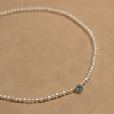 Gem Heart Pearl Necklace